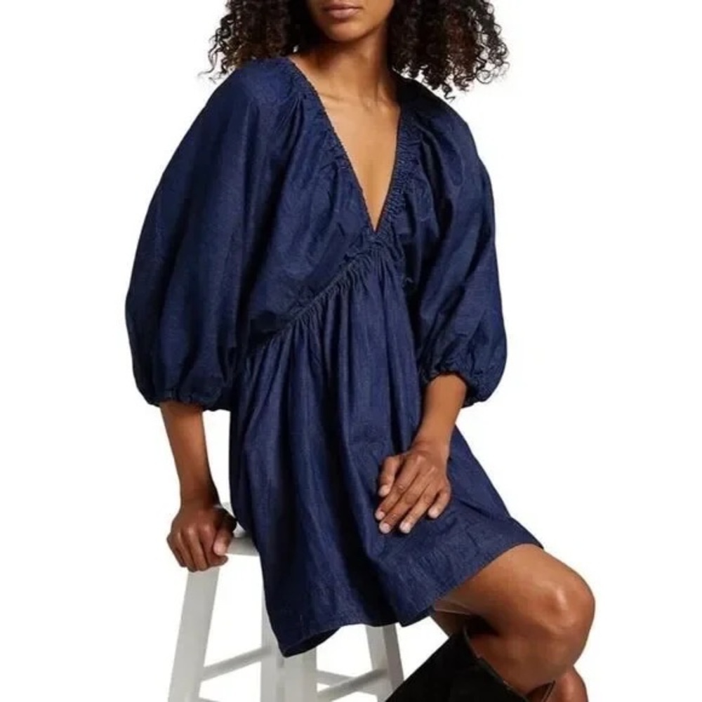 Free People Portia Denim Mini dress size XS - Picture 3 of 11